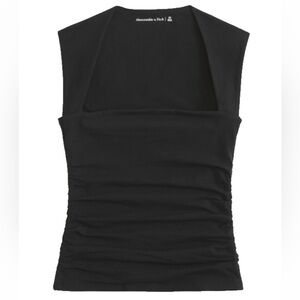 Abercrombie Ava top - black contour sleeveless tank
